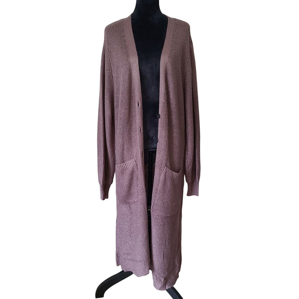 NWT City Chic Brown Cardigan Women XXS 12‎ Cozy Soft Cottage Chunky Knit Sweater